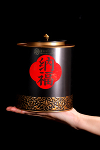 典藏纯金毛胎果片-金胎3.号 -黑色藏岁罐-500克